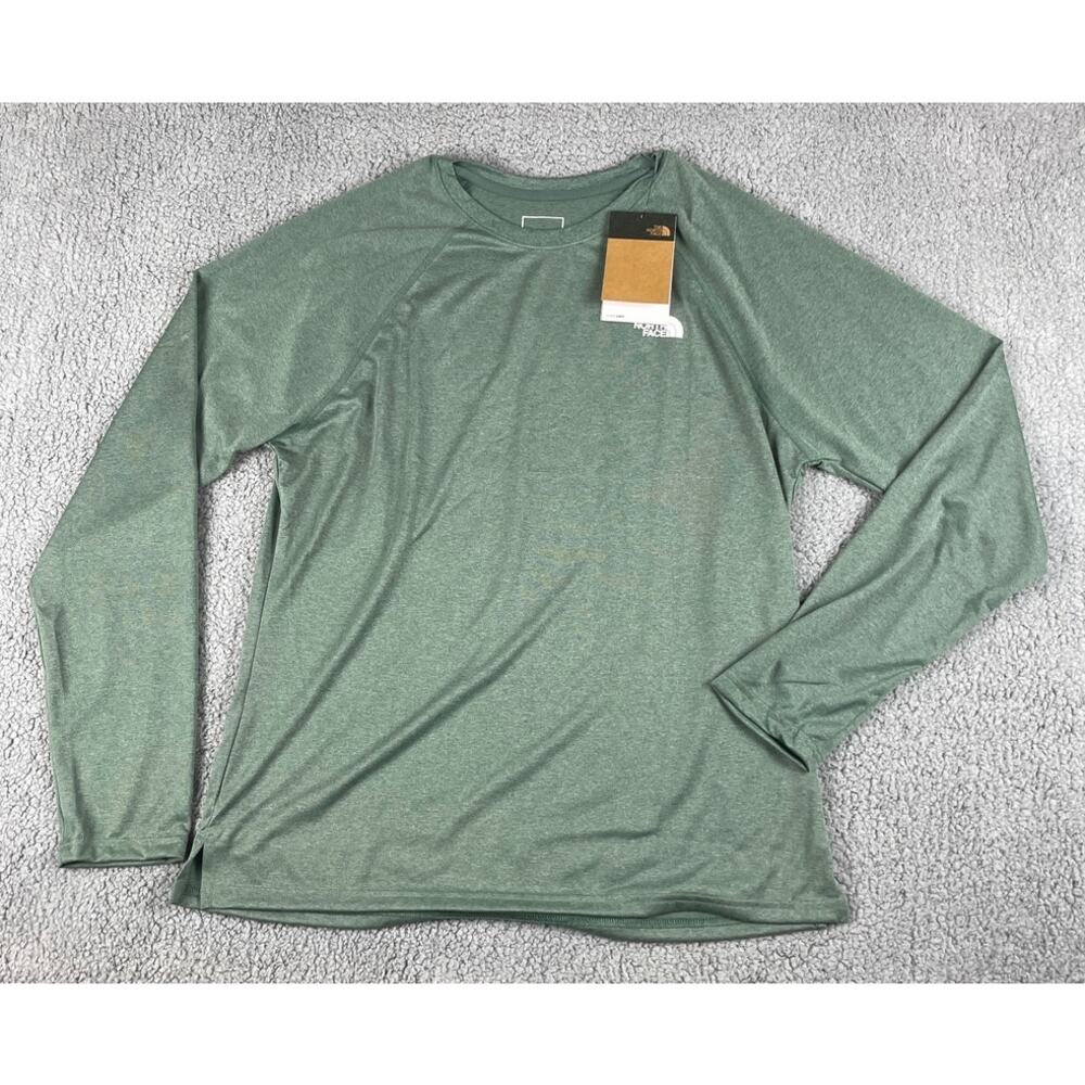 The North Face Men's Large Green Polyester Flashdry Breeze Long Sleeve Shirt